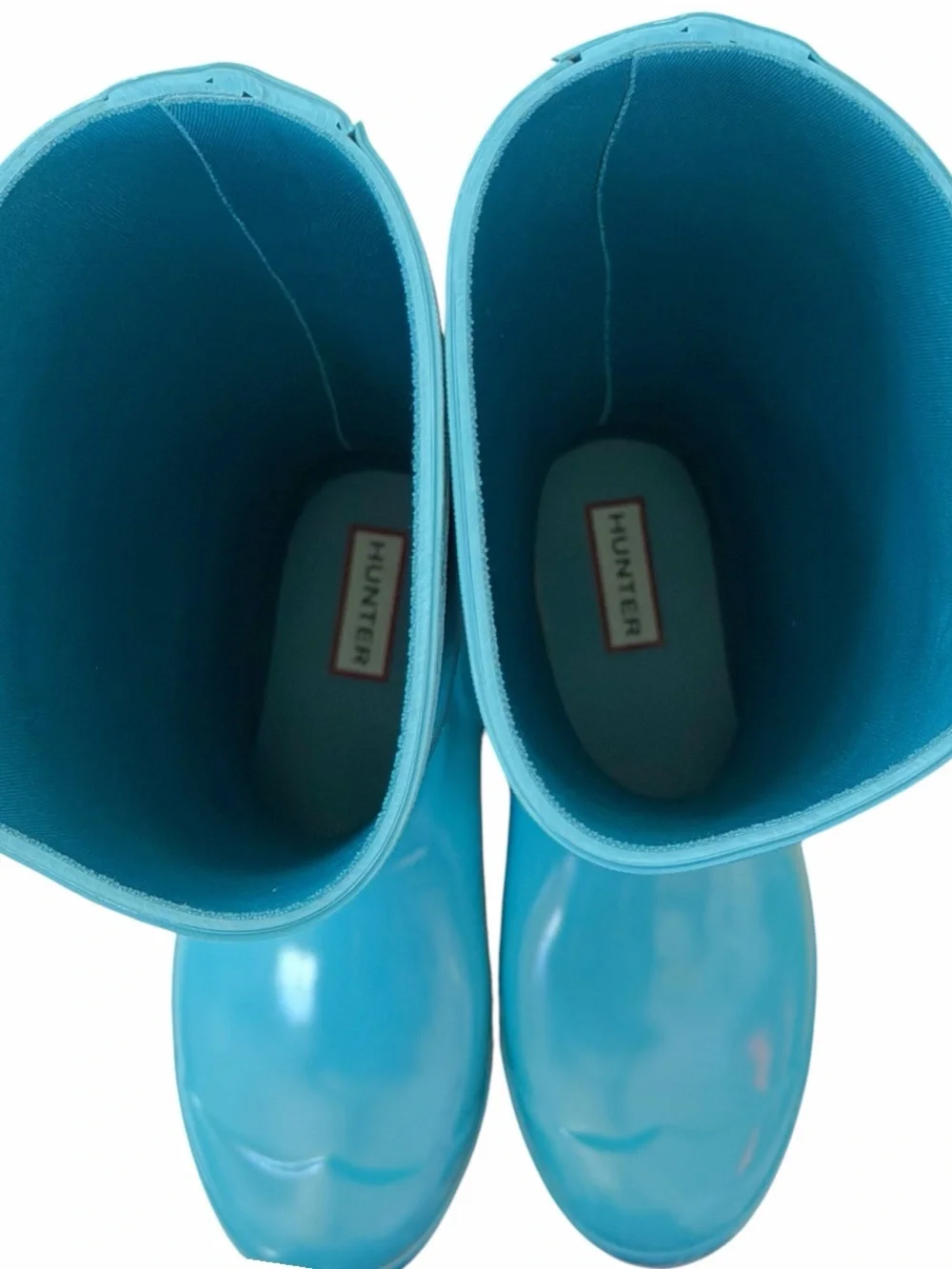 Hunter Original Kids Gloss Teal Blue Rain Boots US 4 / UK 3